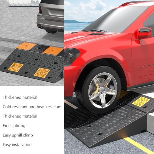 Genérico Rampa portátil Antideslizante de Goma para sillas de Ruedas de 4 a 16 cm sillas de Ruedas, Motocicletas, ayudas para la Movilidad y Uso en aceras. Solución de Acceso Duradera,