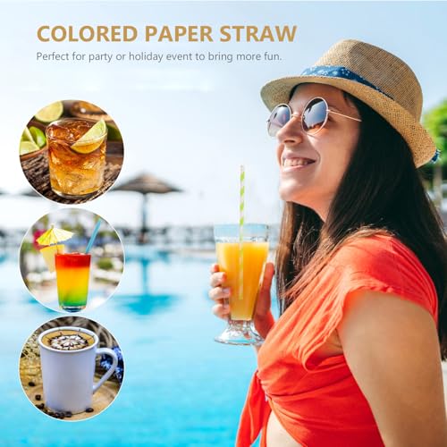 Pitillos de papel multicolor 200 unidades 20 cm miniatura 3