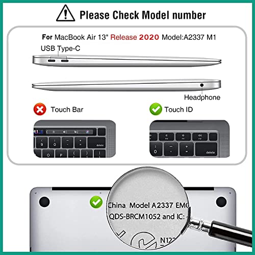 Image of Screen Replacement for MacBook Air A2337 M1 2020 Year EMC 3598 MGN63 MGN93 MGND3 MGN73 MGNA3 MGNE3 Retina 13.3 inch Full LCD Display Screen Complete Top Assembly 2560x1600 (Rose Gold)