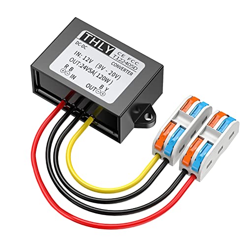 コンバーター 120W、12v 12VDCから24VDCへ昇圧DC-DCコンバーター5A Amazon.co.jp: 12vの抵抗が半分に❗ 12v→24v40A キッチン収納・ラック