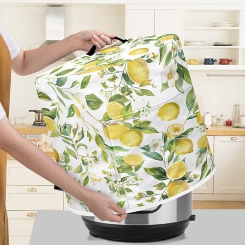 Image of 3-Quart Air Fryer Cover - Yellow Lemon Dustproof Protector | Fits Instant Pot, Rice Cooker | Casual Kitchen Decor | Holiday Gifts
