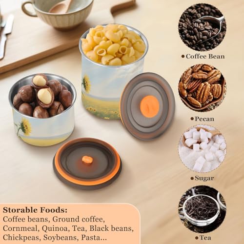 Contenedor para café acero inoxidable diseño girasol miniatura 6