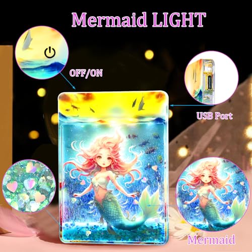 Lámpara de mesa nocturna sirena con luz LED portátil miniatura 3