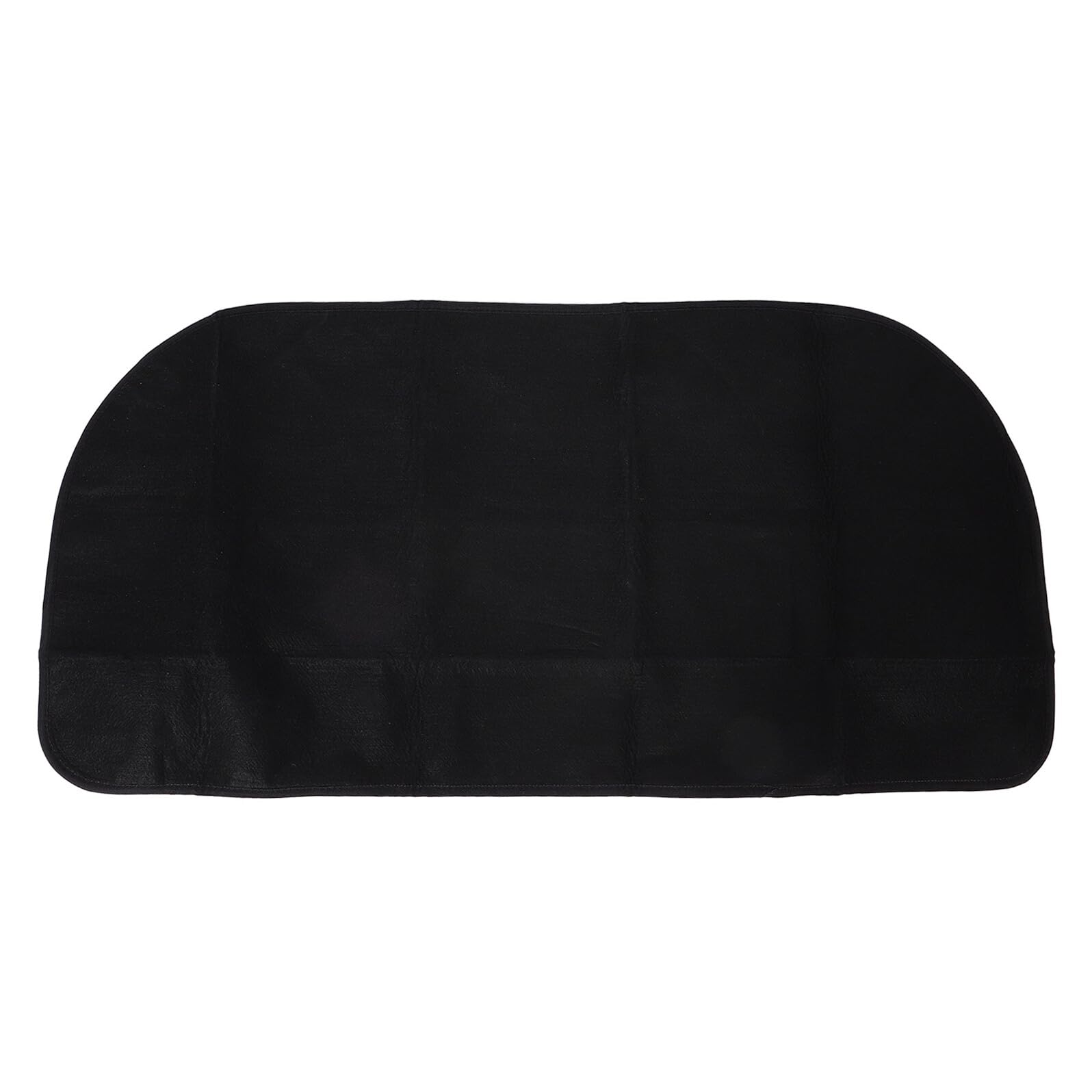 Tapis de cheminée demi-cercle ignifuge noir protection poêle et barbecue 102x50 cm