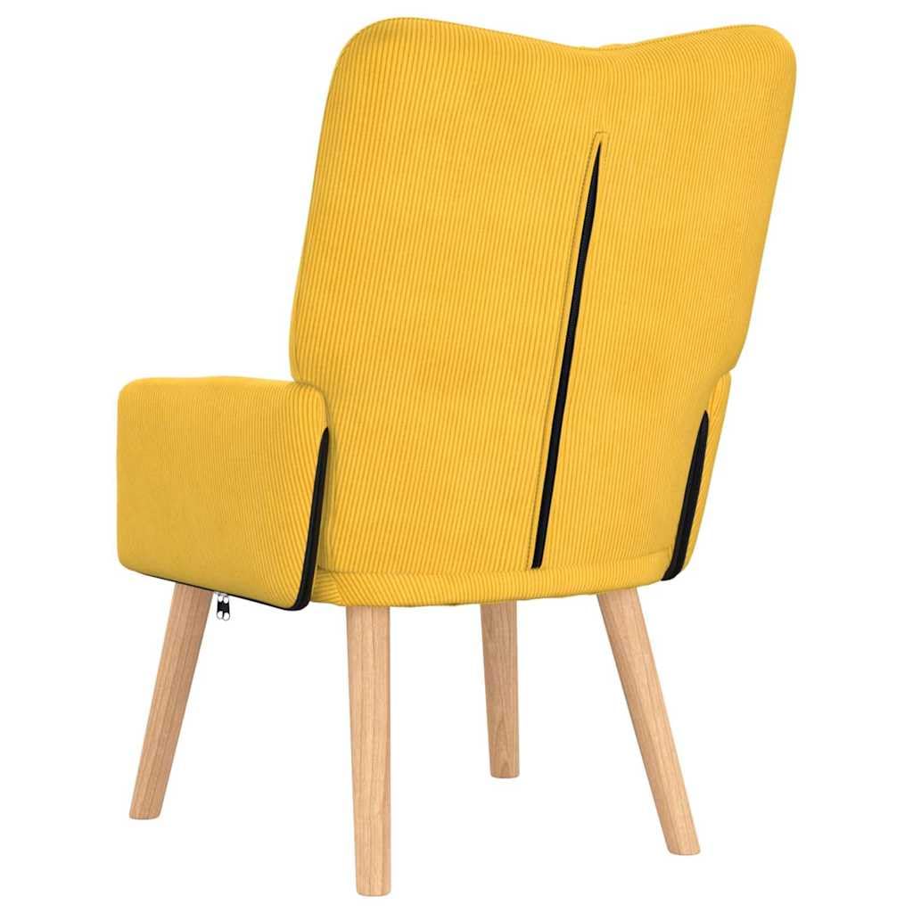 Poltrona relax in tessuto giallo chiaro, 63 x 67 x 94 cm, con braccioli e schienale, gambe in legno, imbottita, per soggiorno, ufficio, angolo lettura e lounge