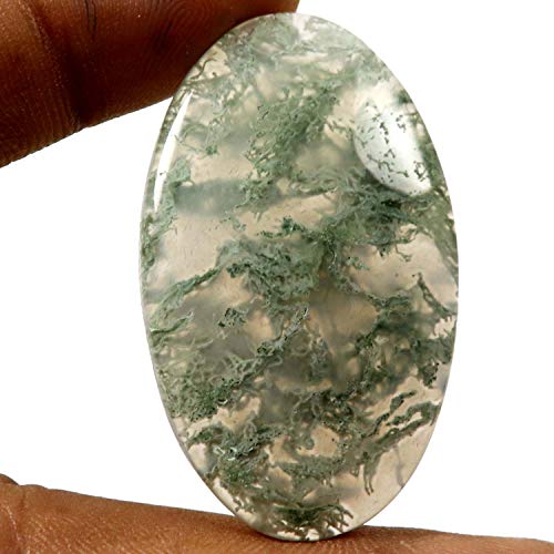 Agate mousse naturelle cabochon de collection 50,8 carats