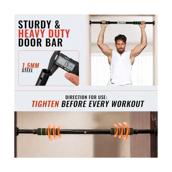 Slovic Pull Up Bar for Home for Kids & Adults [100 KG] | Anti-Skid Grip - Image 5