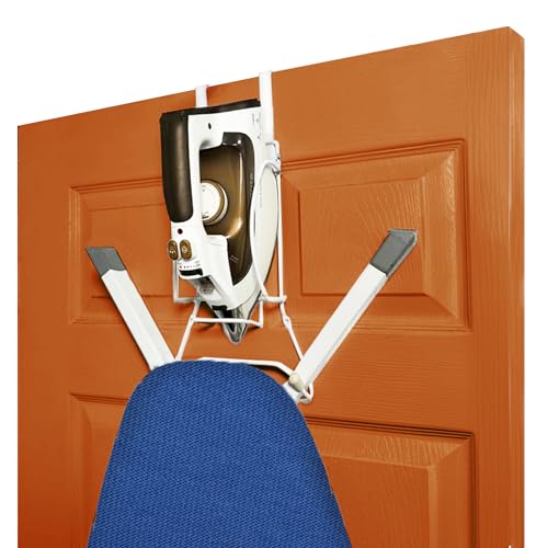 Over The Door Iron Board Caddy - Iron and Ironing Board Storage Organizer, for Y Leg Ironing Board