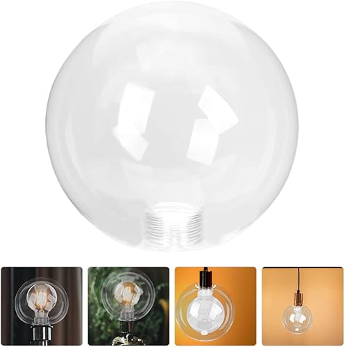 Miniatura 8 de Operitacx Pantalla de globo de vidrio transparente de 4.77 pulgadas, repuesto redondo para bombilla G9, cubierta de luz transparente para