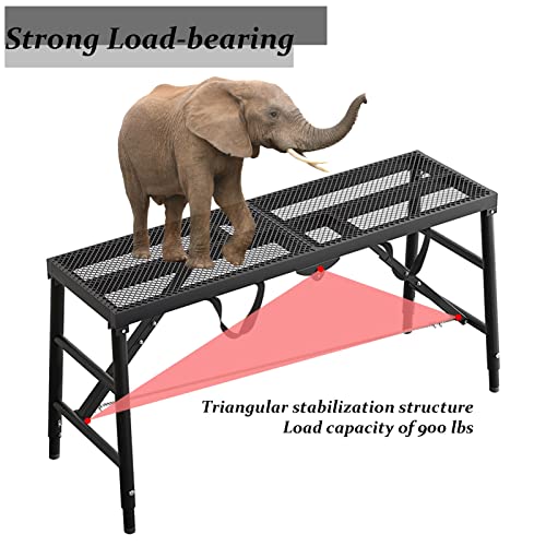 Yyobk Portable Scaffolding Equipment, Step Ladders Multipurpose Folding Work Platform Scaffold Tower Stool Bench Adjustable Height, Galvanized Steel Welding, 900 Lbs Maximum Load (Size : 180Cm) #TOP3