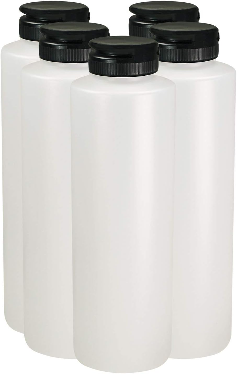 16 OZ PLASTIC SQUEEZE BOTTLES WITH FLIP TOP DISPENSER CAP