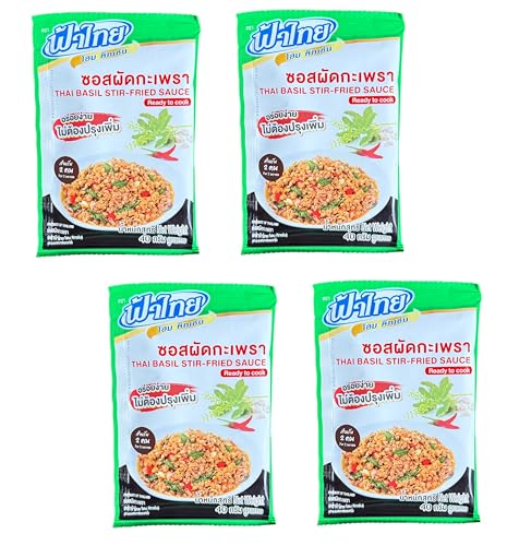 AquaNation Listing For Fa Thai Thai Basil Stir-Fry Sauce – Pack of 4, 40g Each – Authentic Pad Kra Pao Seasoning Mix with Garlic, Chili & Holy Basil – Product of Thailand image 5