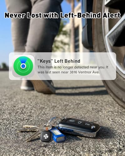 Smart Tracker Tag 4 Pack, Air Localizador Llaves Tag Bluetooth | Buscador de Llaves Funciona con Apple Buscar(Sólo iOS) , para Maletas/Carteras/Bolsos, Duración de la Batería de un Año 5