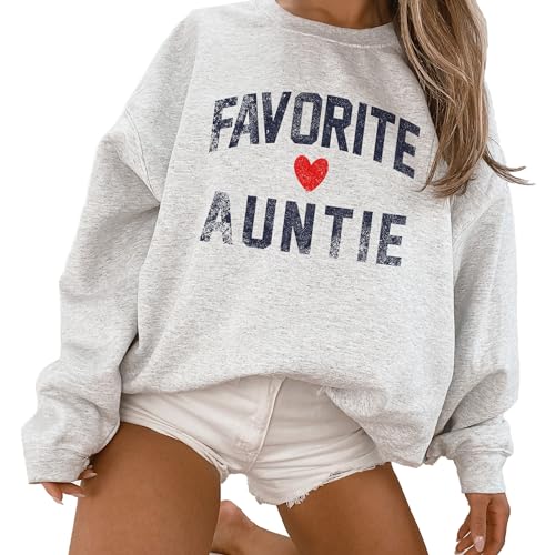 Favorite Auntie Heart Sweatshirt, Gift From Niece And Nephew, Gift Ideas For Sister, Pregnancy Reveal Shirt, Trendy Aunt Gifts, Unisex Crewneck Sweatshirt