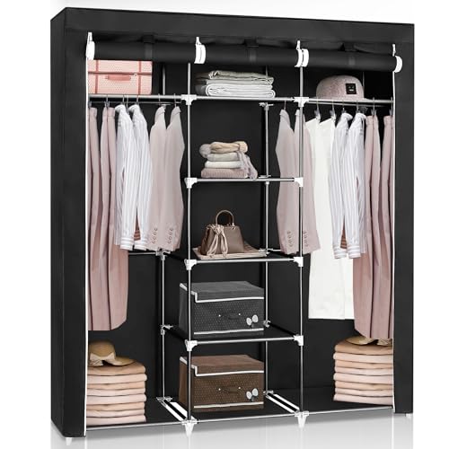 JUPPLIES - Armario de Tela con Estanterias para Ropa y Bolsillos ...