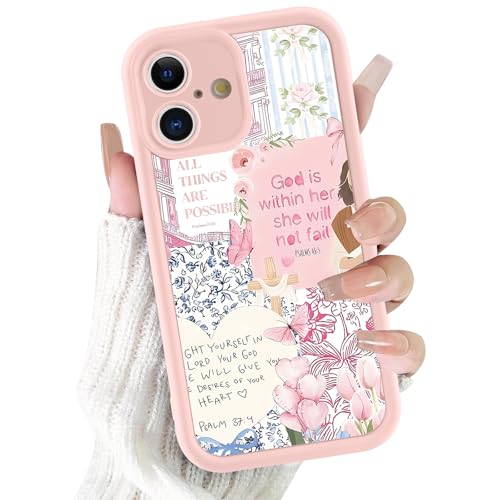 Coque iPhone 16 antichoc fine contre les chutes avec joli verset biblique floral