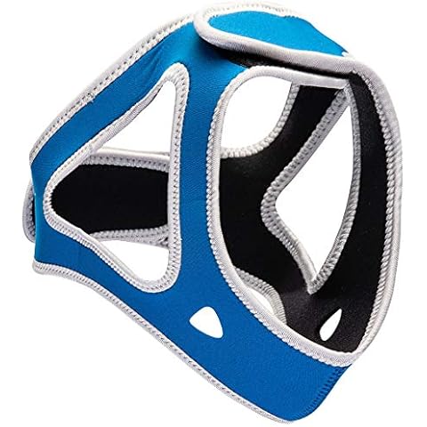 WAKI HOME Anti-Snoring CPAP Chin Straps & Jaw Support Belts - Natural Sleep,Instant Relief - Adjustable Velcro - Non-Sliding Off - Comfortable Breathable Fabric - Stop Snoring CPAP Headband (Blue) Cover
