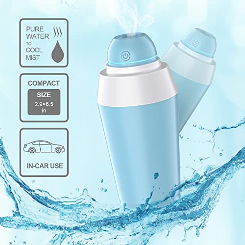 Portable Mini Humidifier Usb Cool Mist Ultrasonic Humidifier With Water Bottle Premium Humidifying Unit With Whisper-Quiet Operation Automatic Shut-Off Multi Use For Travel Home Office Bedroom (White) #TOP3