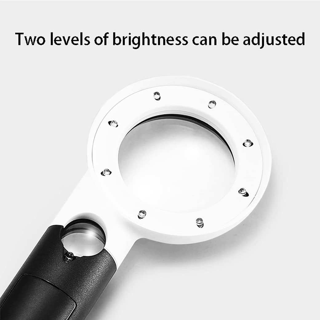 CanEve Lupa de Mano 7X 20X con 9 Luces LED, Lupa iluminada iluminada, Lupa de Lectura for Lectura de Personas Mayores, Monedas, Sellos, Mapa, inspección A Lupa (Size : B)