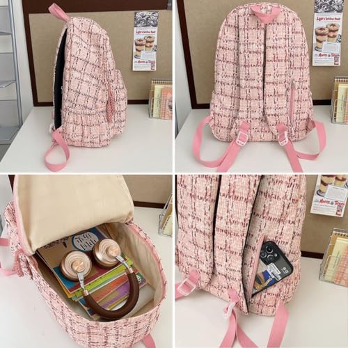 Kawaii Cute Backpack Y2K Aesthetic Women Backpack Preppy Backpack 17.3 inch Laptop College Backpack Pink3