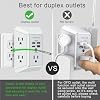 Wall Charger, Surge Protector, QINLIANF 5 Outlet Extender with 4 USB Charging Ports, 3-Sided 1680J Power Strip Multi Plug Adapter Spaced for Home Travel Office #4