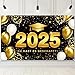Produktbild BETESSIN Graduation 2025 Deko Schwarz Gold - Du hast es geschafft Banner 180x110cm - Bestandene Prüfung Geschenk - Abschluss Deko für Abitur, Bachelor und Master Abschlussfeiern