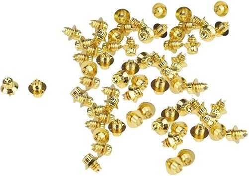 100 Pcs Universal 6.9mm Car Wheel Rivets Nuts Studs with Plastic Cap Lip Screw Bolt for Tire Car Styling and Tuning CompatibilityGOLDX100PCS