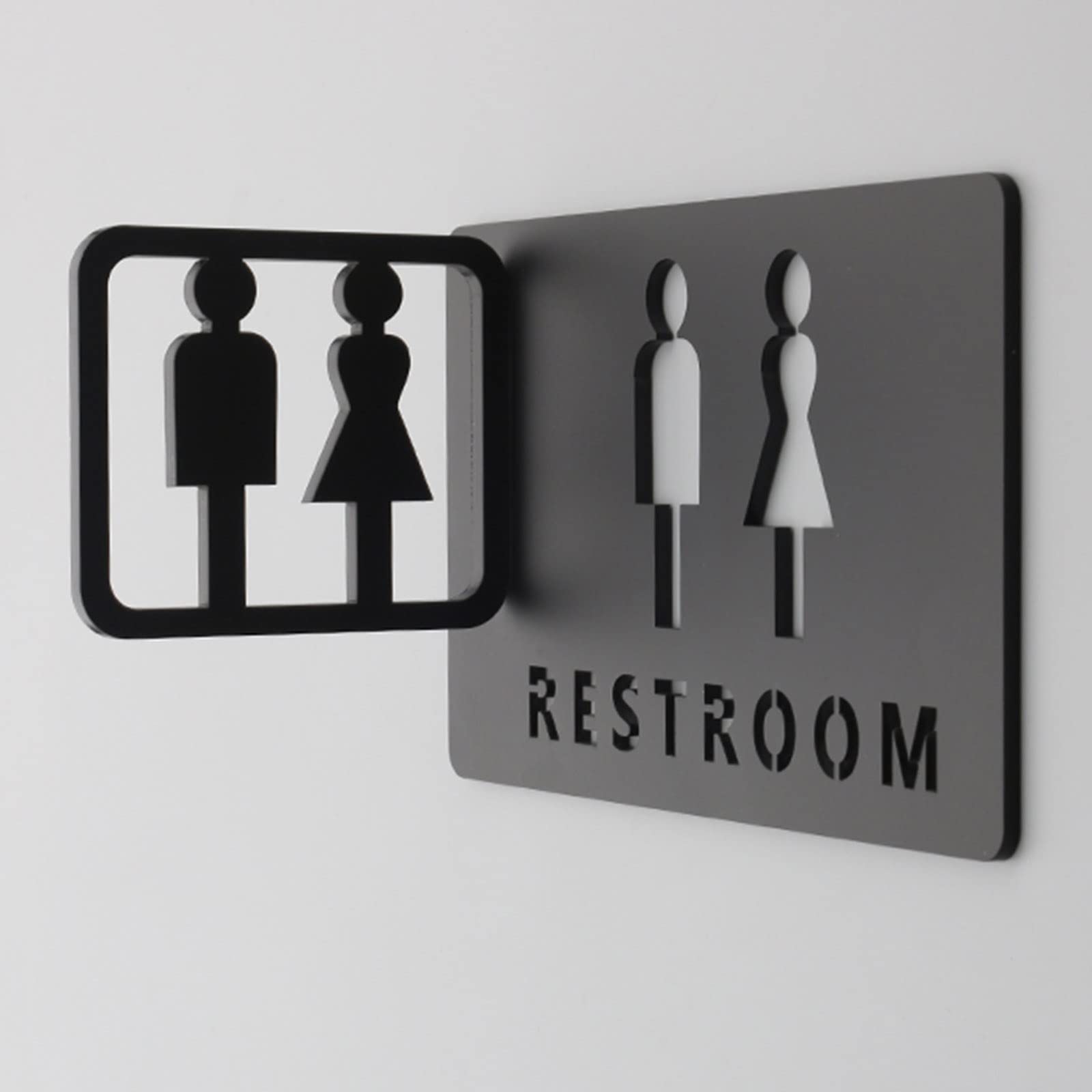 Cartelli in Acrilico per i Servizi igienici, Cartello Decorativo Universale in Acrilico for Porta del Bagno, for Uomini e Donne, for uffici, aziende ristoranti