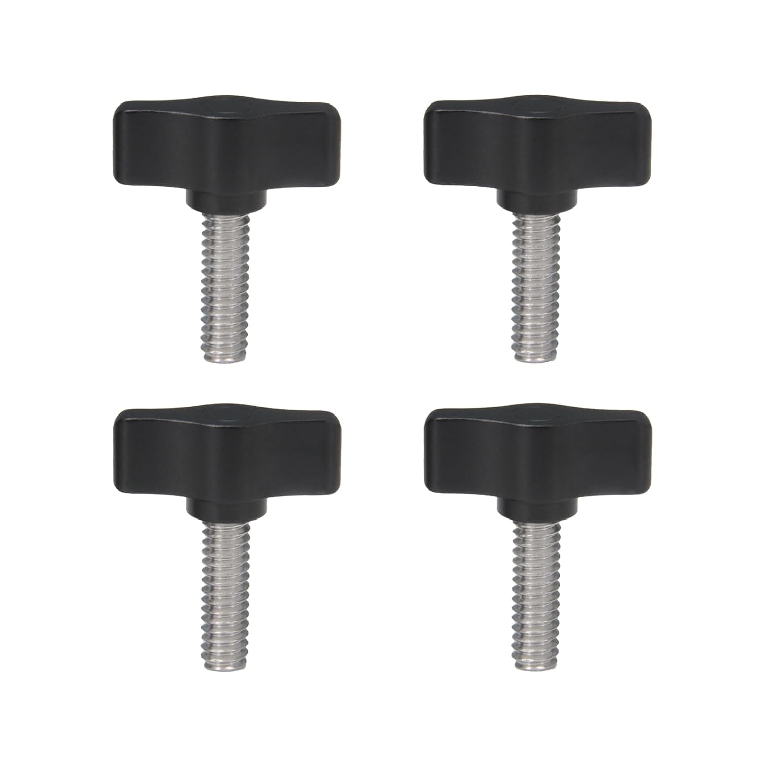 4pcs 1/4"-20 x 3/4" Thumb Screws Stainless Steel with Black Aluminum Knob Standard/Coarse Thread Thumbscrew-Length: 3/4" (Size: 1/4"-20 x 3/4")