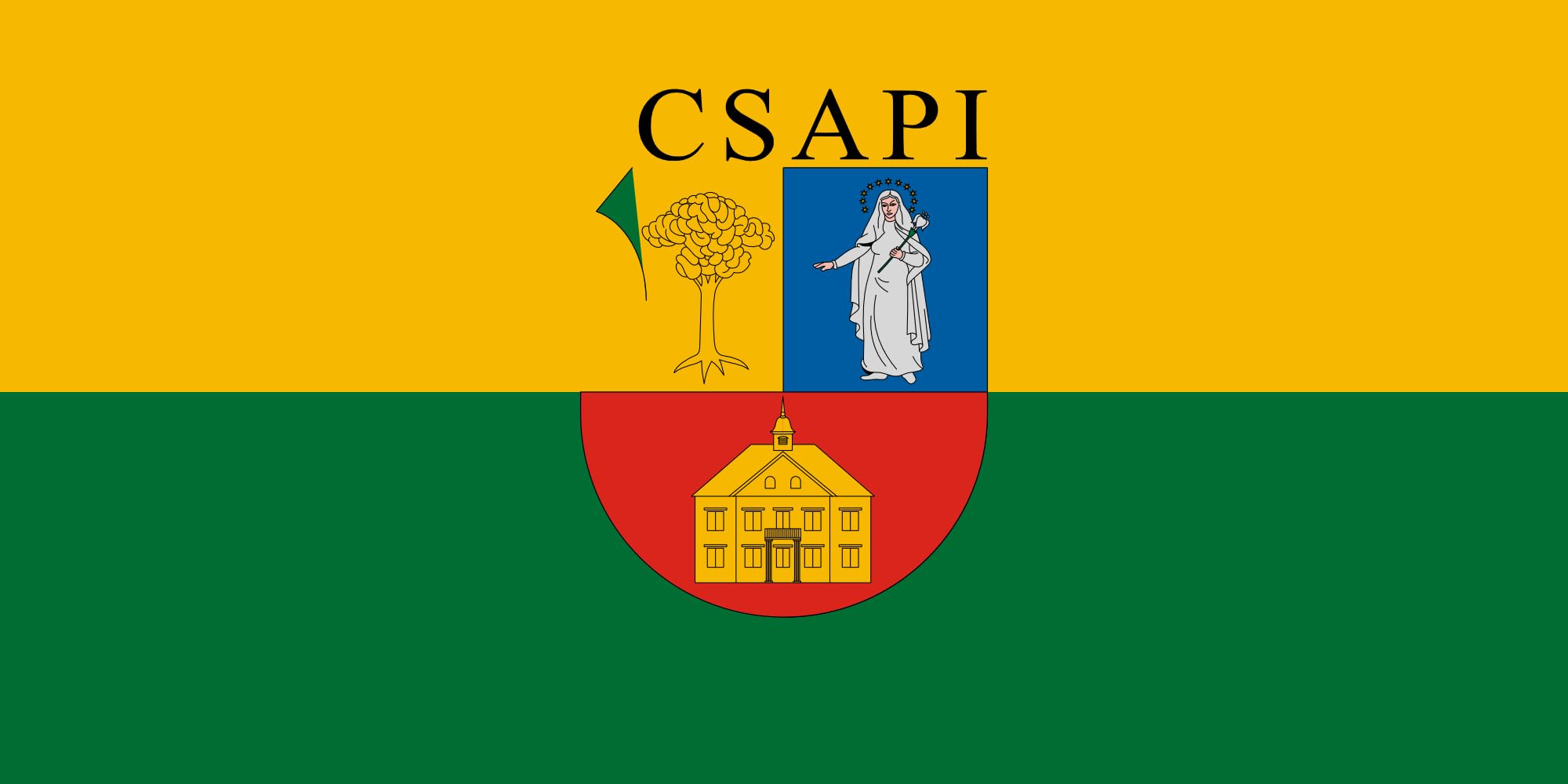 Drapeau Csapi község grand format paysage mât pavillon extérieur
