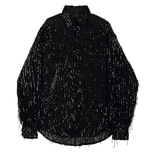 Camisa de discoteca para hombre para destacar en la pista con estilo translúcido cómodo 5