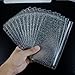 12pcs A6 Binder Pockets Cash Stuffing Envelopes Clear Glitter PVC 6 Hole Flat Sealing Double Pocket Zipper Pouches for 6 Ring Binder Planner (A6)