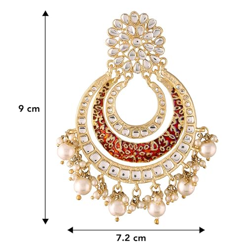 Image of Peora Traditional Indian Ethnic Earrings Jewellery Set Gift for Women Girls