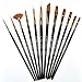12 Pcs Artist Paint Brushes Set with Synthetic Sable Hair for Acrylic Oil Watercolor Fine Art Painting, Full Range of Sizes & Shapes Kit