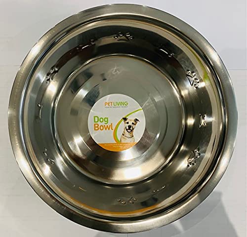 Tazón de perro en relieve de acero inoxidable Cover