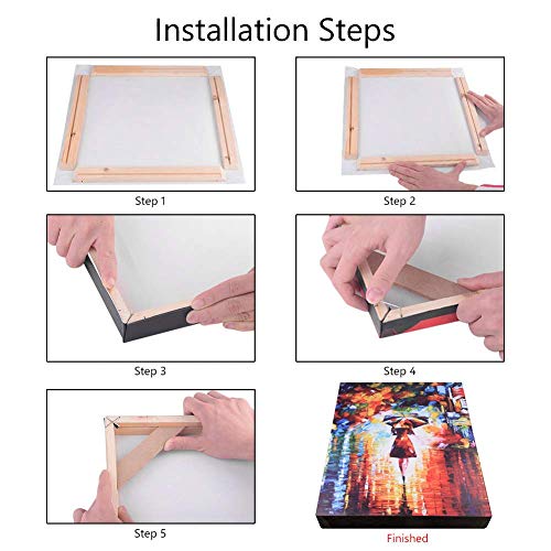 Canvas Stretcher Bars 12x16inch (30.5x40.6cm), DIY Wood Canvas Frame, Easy to Assemble Canvas Frame, Gallery Wrap Oil Frame Kits Canvas Wood Stretcher Bars- for Oil Paintings, Prints, Posters - Thumbnail 5