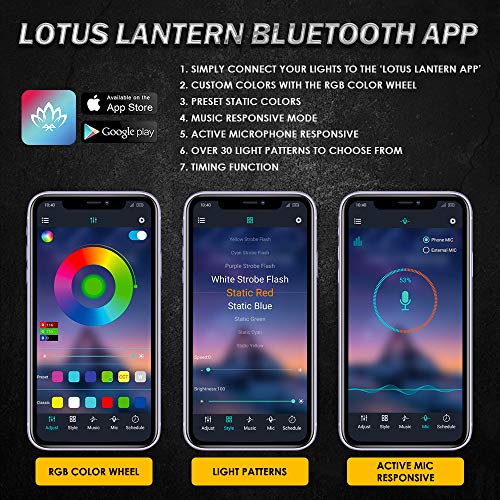 Xprite 4Pcs Car Underglow Neon Accent Strip Lights Rgb 8 Color 252 Leds Sound Music Function With App & Remote Control Underbody Light Strips For Car Suv Truck W/6Ft Extension Wire, 2 Years Warranty #TOP3