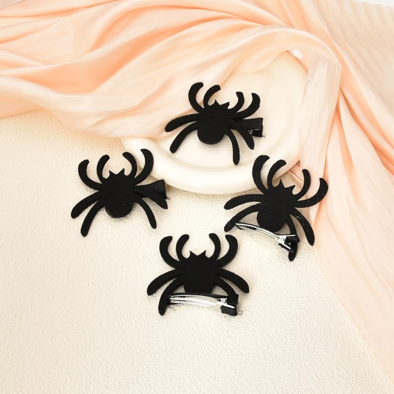 Miniatura 5 de Pinzas de pelo de araña para mujeres y niñas, pinzas de pelo de araña negra, mini pinzas de pelo de cocodrilo, pasadores de pelo de Halloween para