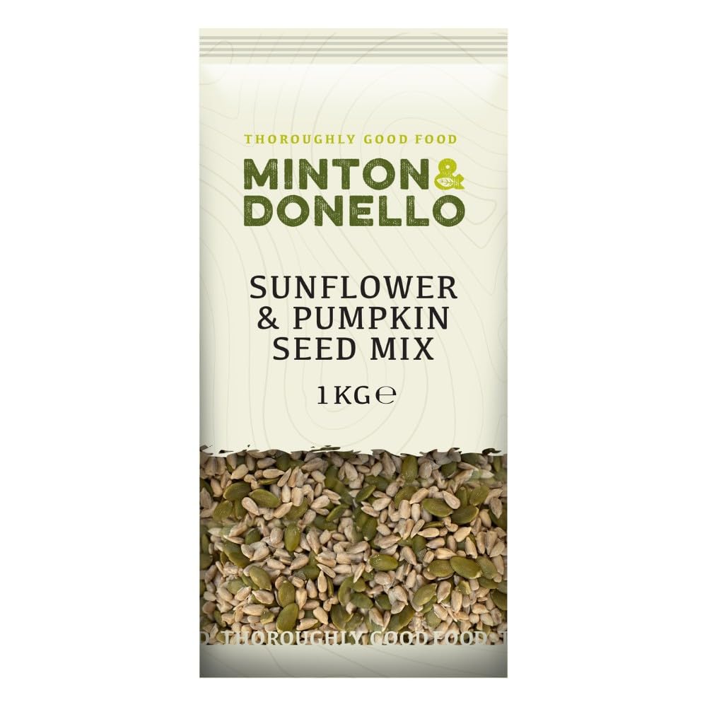 Minton & Donello 1Kg Sunflower and Pumpkin Seed Mix - Natural, Rich in Nutrients, High Fibre, Plant-Based Protein