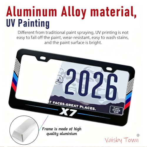 Image of License Plate Frames Cover Compatible with BMW X7 Exterior Accessories