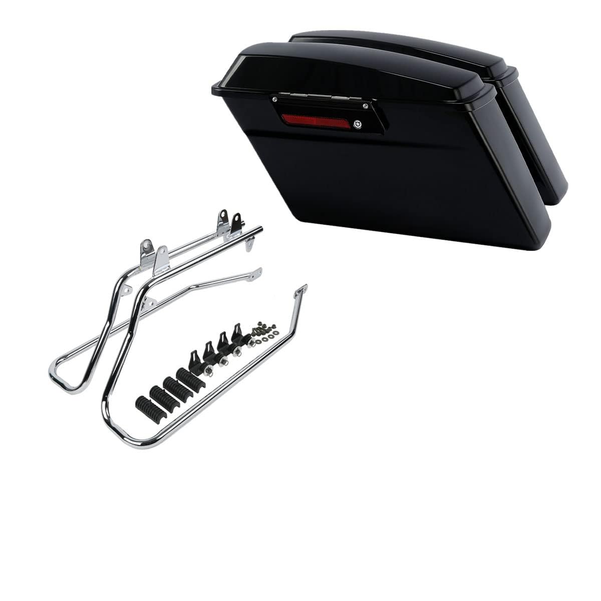 TCMT Hard Saddlebags + Conversion Bracket Kit Fit For Harley Softail Heritage Deluxe Models 1984-2017 (except for Deuce Model Softail Slim Models)