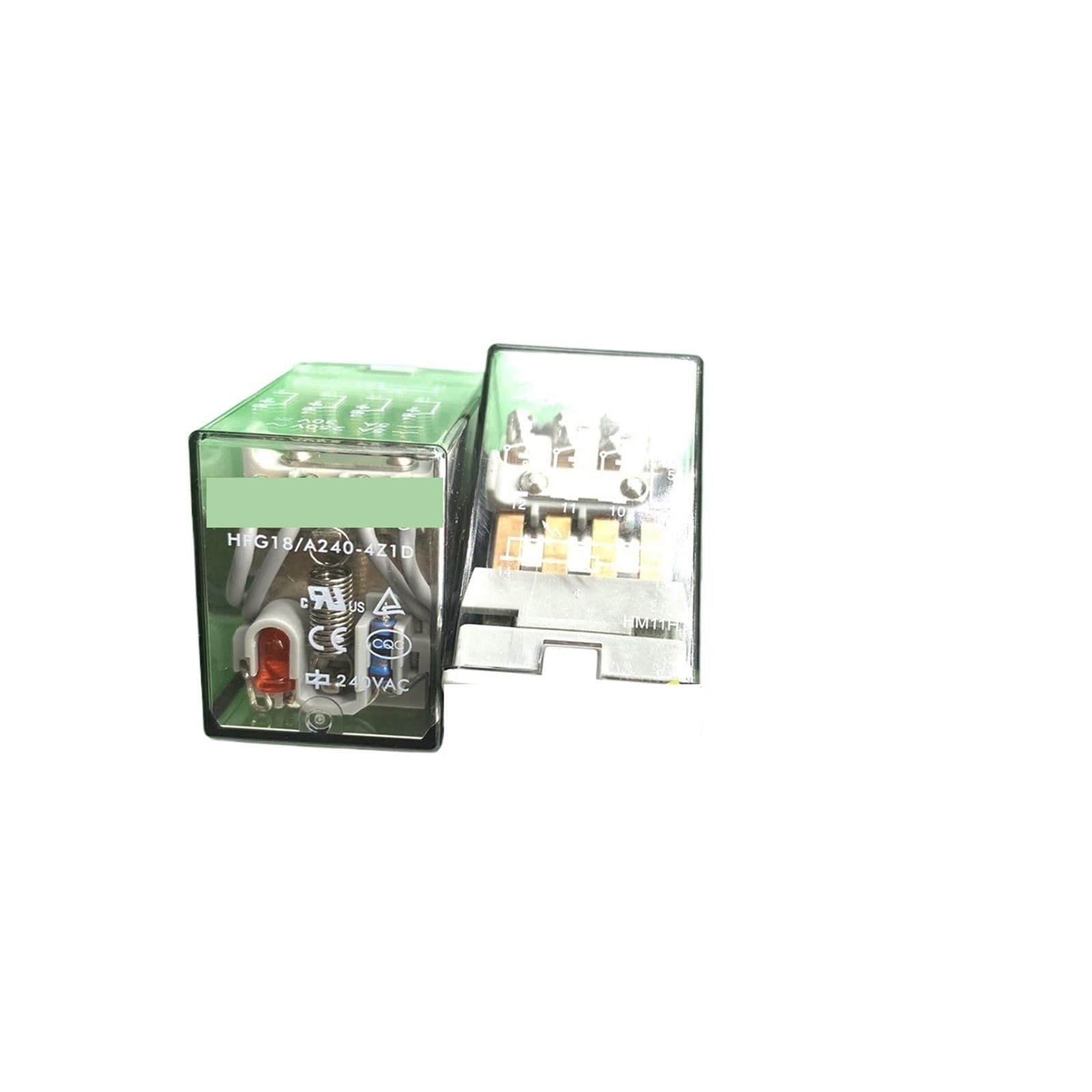 Relais 14 broches bobine 220VAC avec témoin lumineux et contacts inverseurs 5A 250VAC
