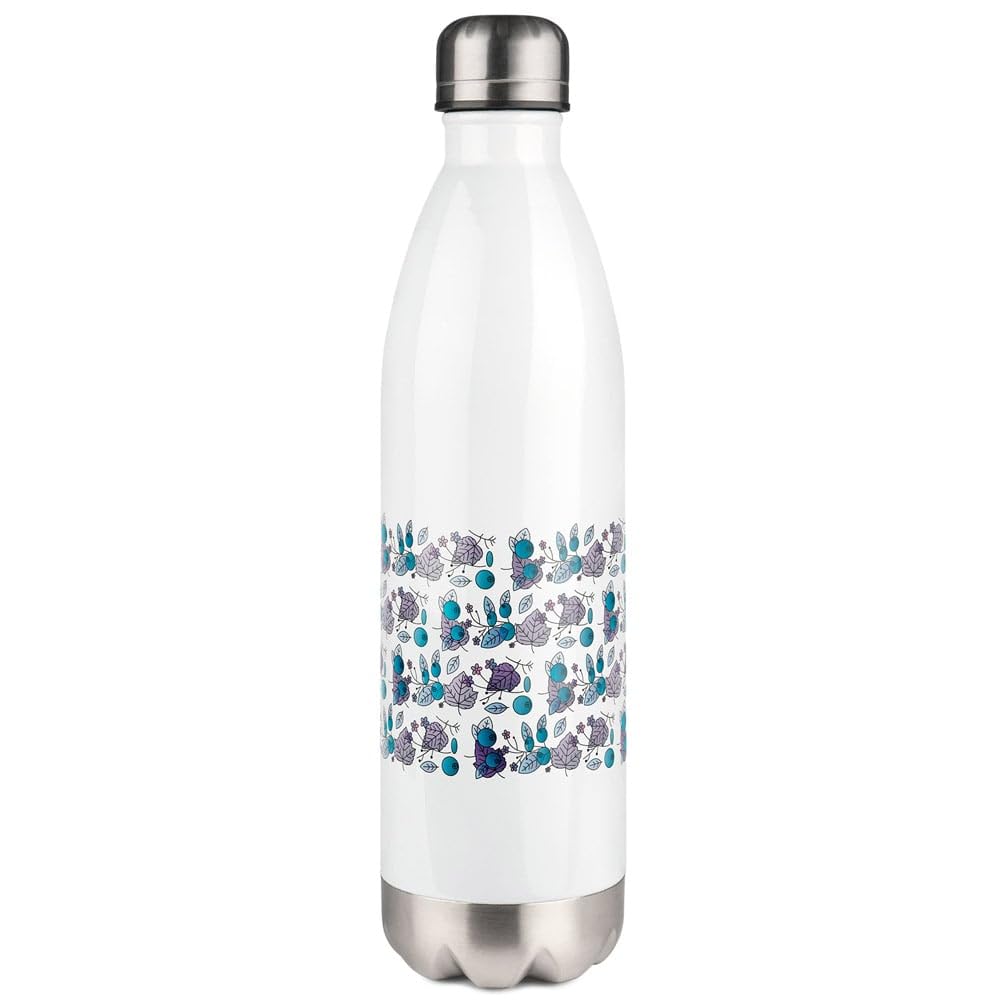 Personalisierte Thermosflasche mit Foto – Isolierflasche aus weißem Edelstahl mit Farbdruck – Praktisches und trendiges Geschenk für Sport oder Büro