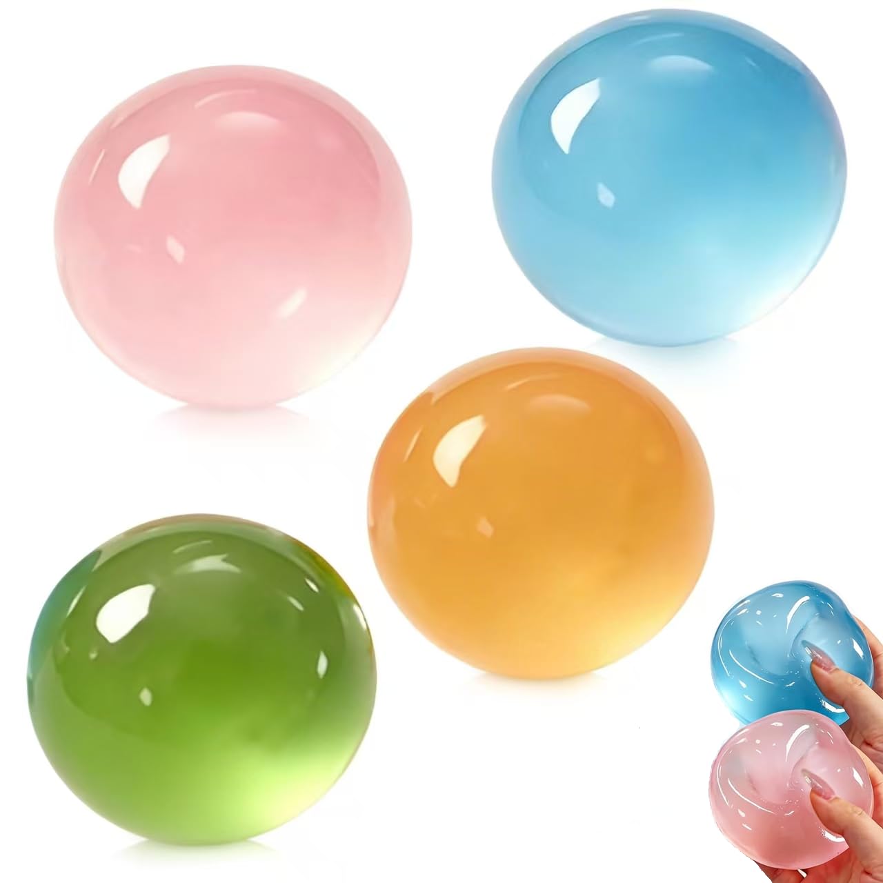 Squishy Fidget Toys, 4Pcs Coconut Oil Squishy Stress Balls, Slow Rising Squishies Ball, Anxiety Relief Squeeze Sensory Toys for Adults Kids, Fidgets Toys for Home Office Funny Gifts — image 1