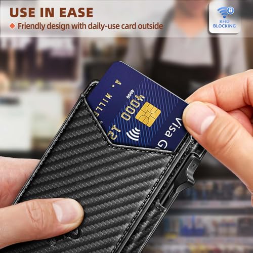 bulliant men walletmoney clip wallet slim for gift men 9cards-metal credit card case in magnetic leather flip