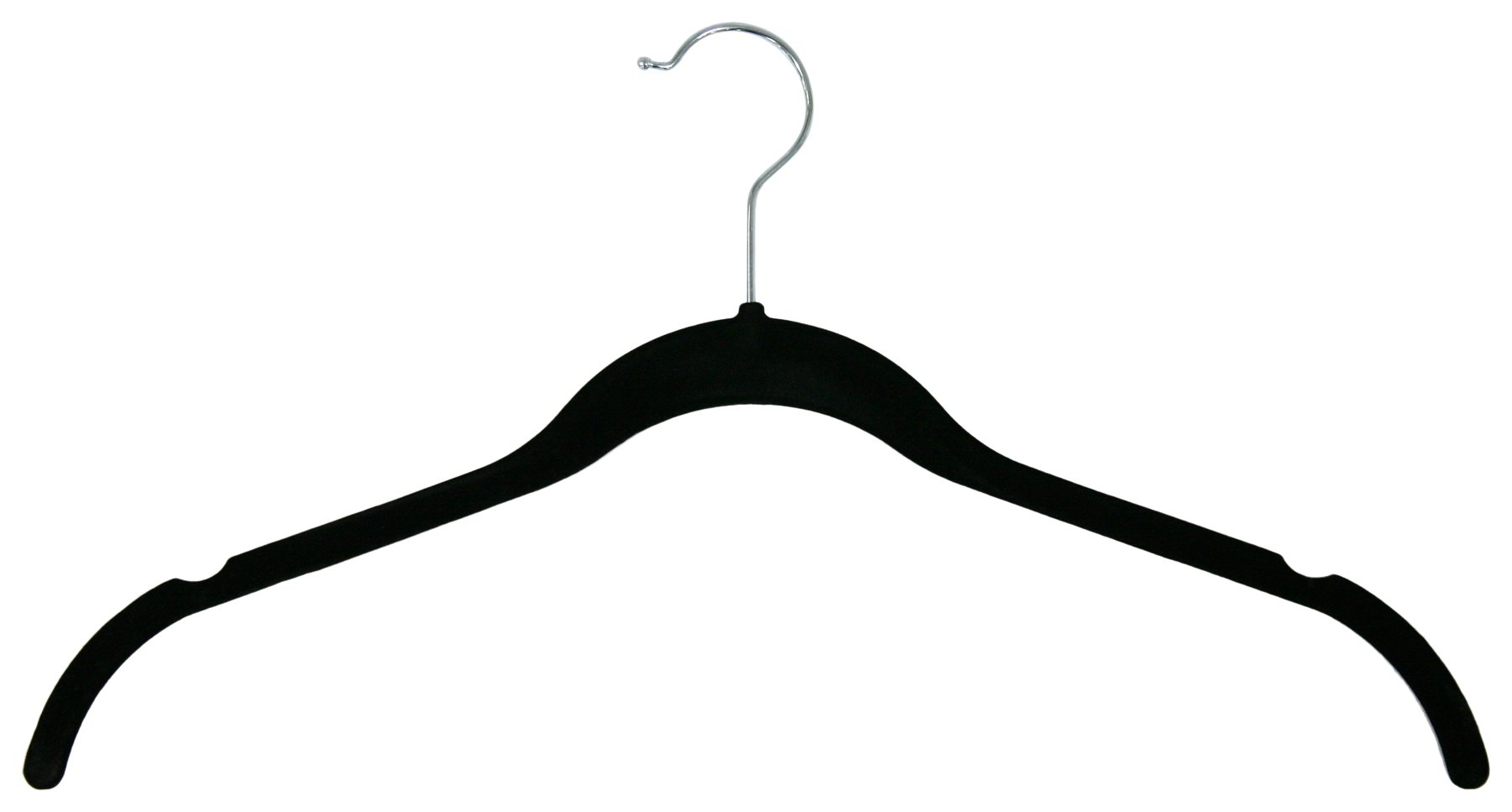 Newtech Display HVT-17/BLK Velvet Top Hanger, Black (Pack of 10)