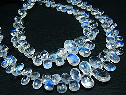 Pierre de lune arc-en-ciel LKBEADS perles poire facettée pour création bijoux - 3
