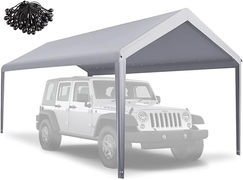 Zenicham Toldo de repuesto de 10 x 20 pies, cubierta de repuesto para toldo 900D con patas y cuerdas elásticas de bola, impermeable y con protección