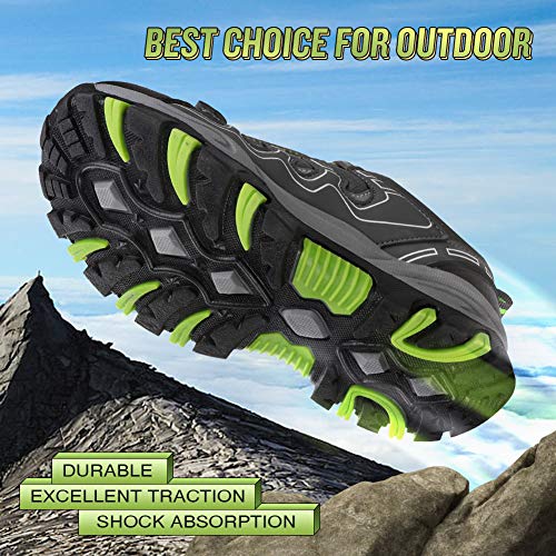 Uovo Boys Shoes Boys Tennis Running Sneakers Waterproof Hiking Shoes Kids Outdoor Fashion Sneakers Slip Resistant (Big/Little Boys) Gray/Green #TOP1