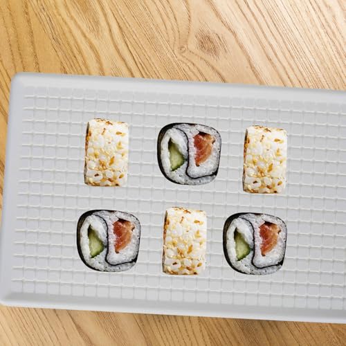 Plato rectangular para sushi y mariscos de plástico 30x19 cm miniatura 4